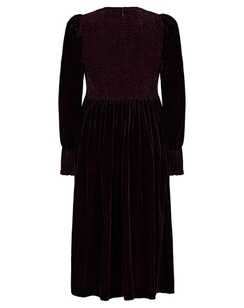 Robe en Velours satiné Princesse cerise noire