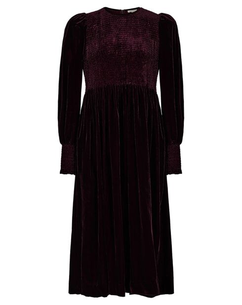 Robe en Velours satiné Princesse cerise noire