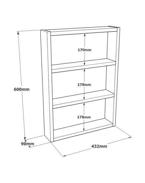 Étagère murale Pr1-Br noyer - 43.2x60x9 cm