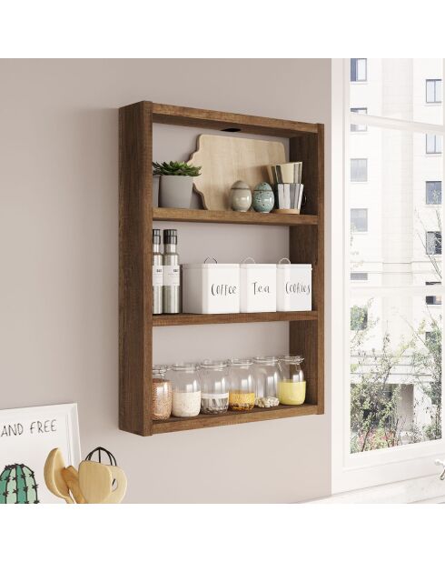 Étagère murale Pr1-Br noyer - 43.2x60x9 cm