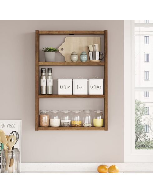 Étagère murale Pr1-Br noyer - 43.2x60x9 cm