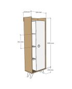 Armoire multi-usages Ilgim chêne blanc - 50x140x31.8 cm