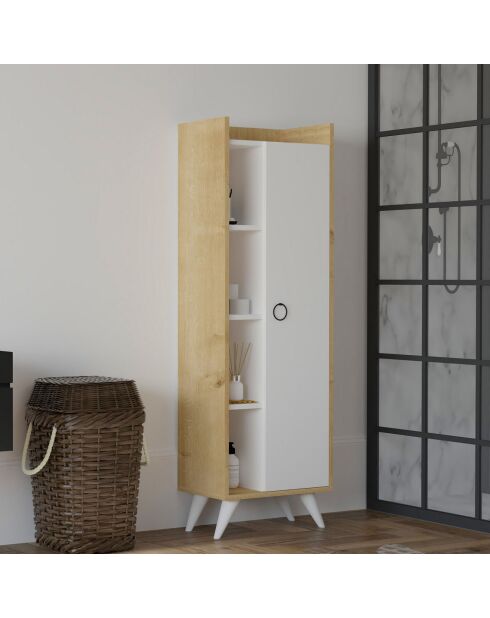 Armoire multi-usages Ilgim chêne blanc - 50x140x31.8 cm