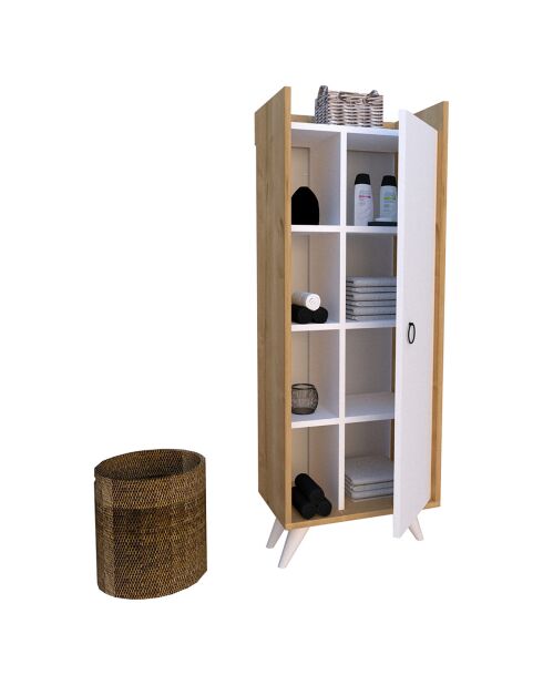 Armoire multi-usages Ilgim chêne blanc - 50x140x31.8 cm