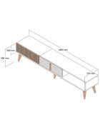 Meuble TV Milan Alt crème de noix - 180x40x35 cm