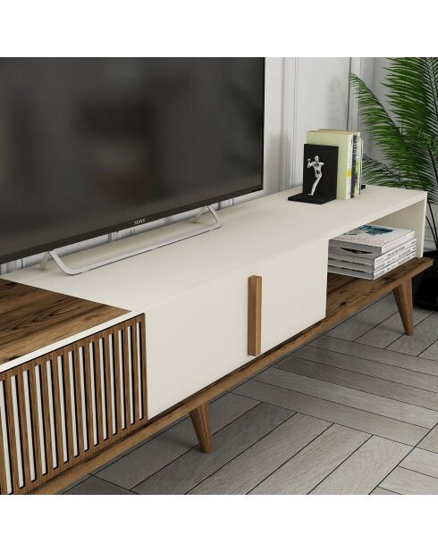 Meuble TV Milan Alt crème de noix - 180x40x35 cm