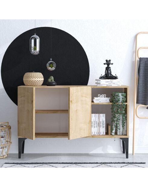 Console Oscar Dec0073 chêne saphir noire - 120x80x40 cm