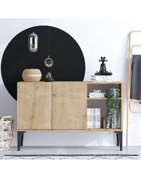 Console Oscar Dec0073 chêne saphir noire - 120x80x40 cm