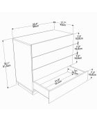 Buffet Lignes blanc - 90x45x81.6 cm