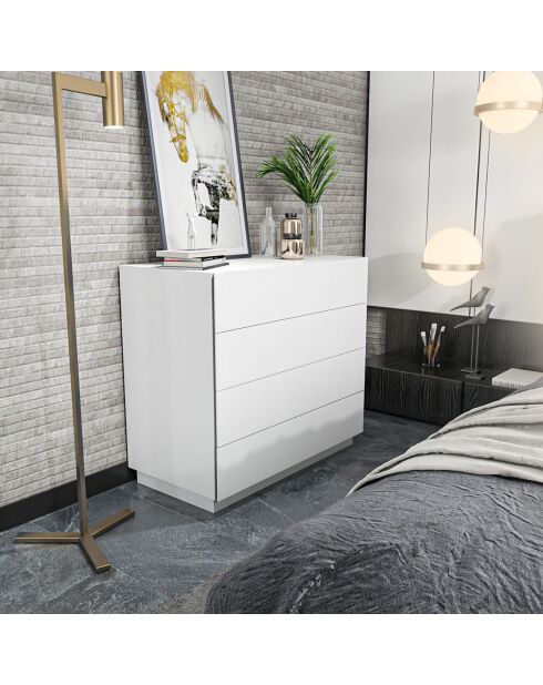 Buffet Lignes blanc - 90x45x81.6 cm