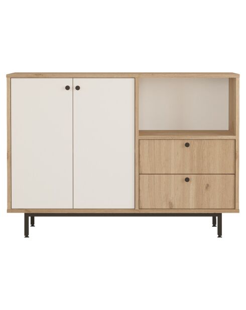 Armoire multi-usages RE2-SW chêne blanche - 120x85x35.5 cm