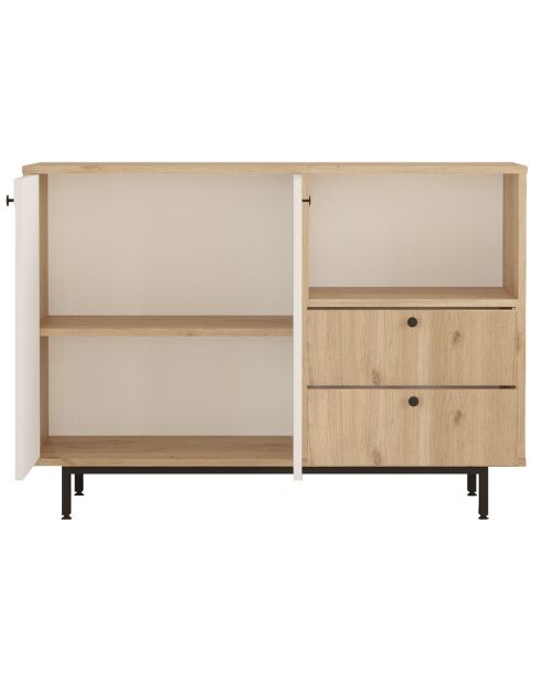 Armoire multi-usages RE2-SW chêne blanche - 120x85x35.5 cm