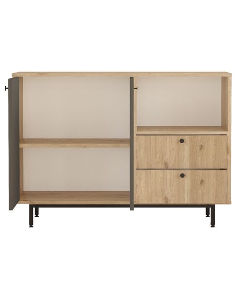 Armoire multi-usages RE2-SA chêne anthracite - 120x85x35.5 cm