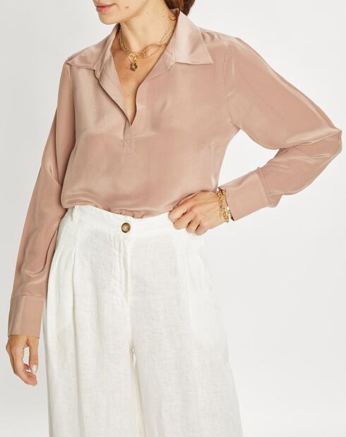 Blouse en Soie mélangée Cali vieux rose