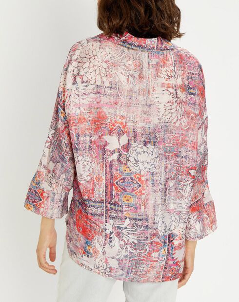 Shirt van zijdemix van Sasha met snoepprint