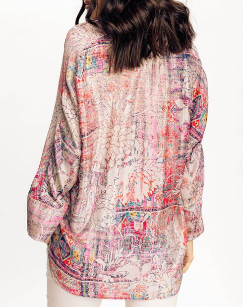 Shirt van zijdemix van Sasha met snoepprint