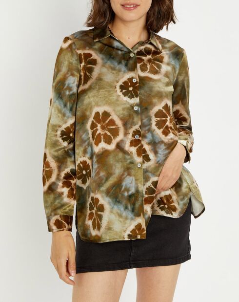 Chemise en Soie mélangée Ines olive