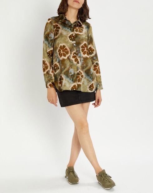 Chemise en Soie mélangée Ines olive