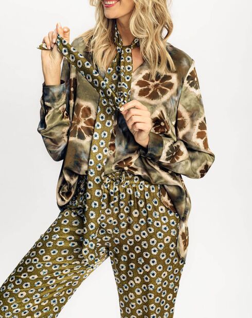 Chemise en Soie mélangée Ines olive