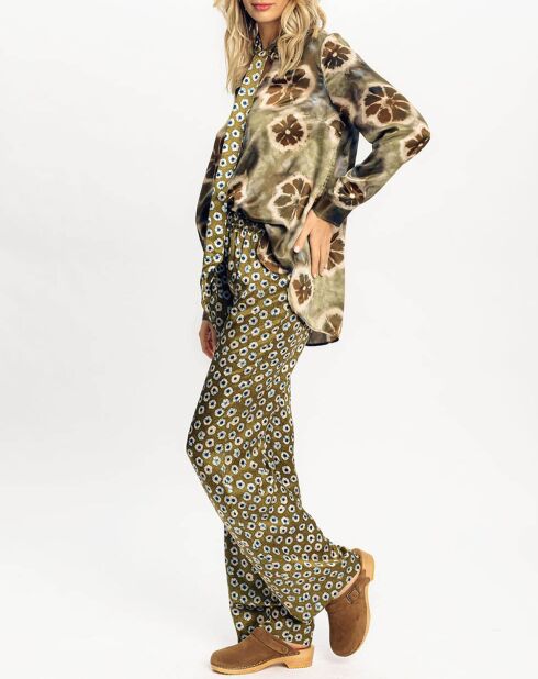 Chemise en Soie mélangée Ines olive
