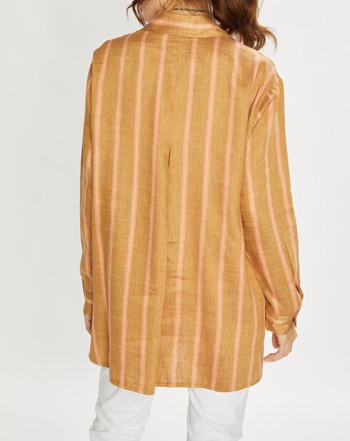 Chemise en Lin mélangé Cara pêche