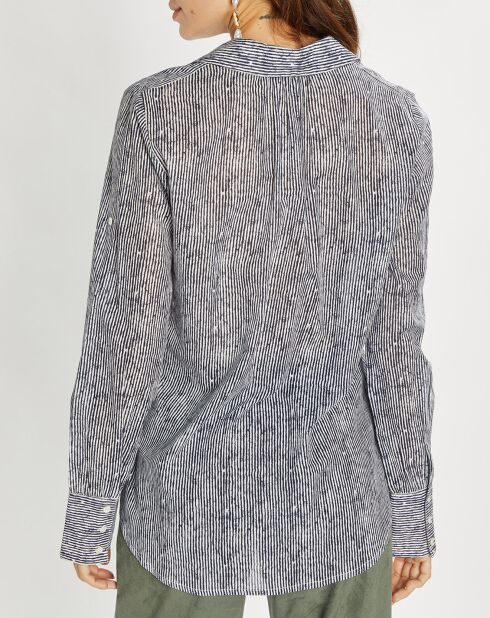 Chemise Cara à rayures indigo/blanc