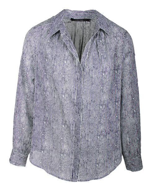 Chemise Cara à rayures indigo/blanc