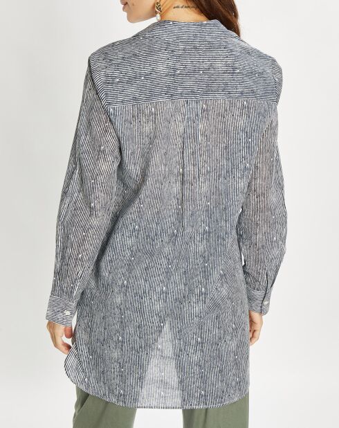 Chemise Cara à rayures indigo/blanc