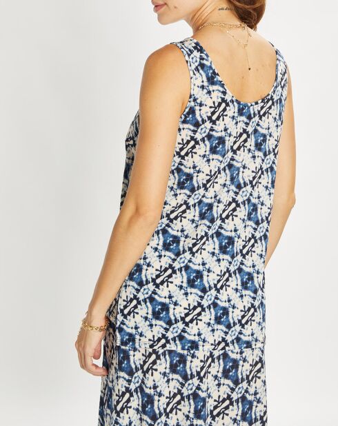 Débardeur Store imprimé bleu arctique/beige