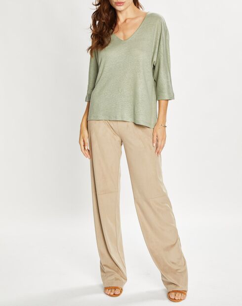 Pantalon en Suédine Lou sable