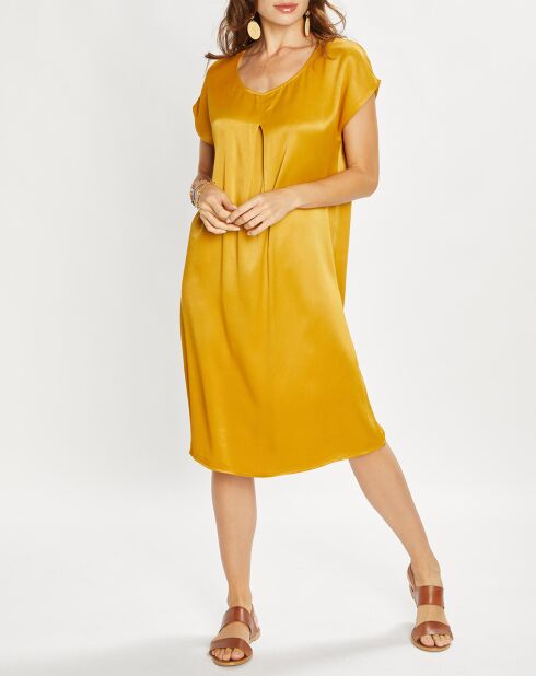 Robe satinée Olsen curry