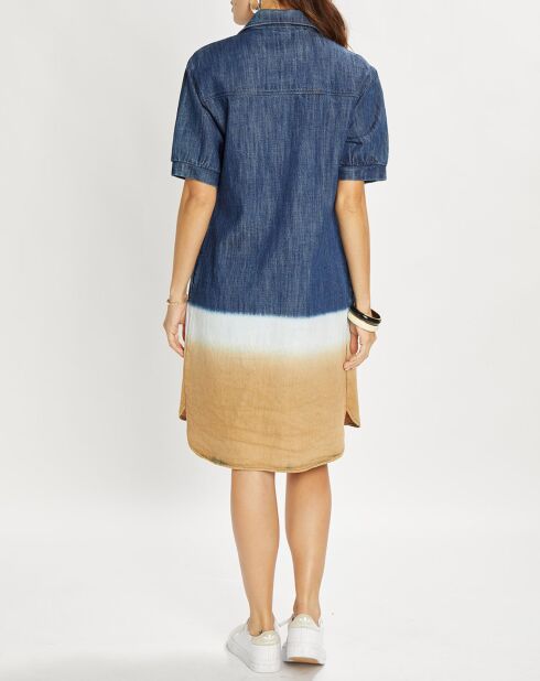 Blau/braunes Enza Jeanskleid