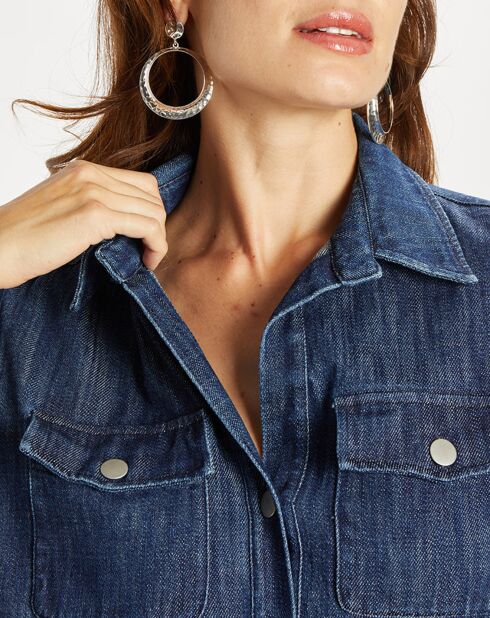 Blau/braunes Enza Jeanskleid