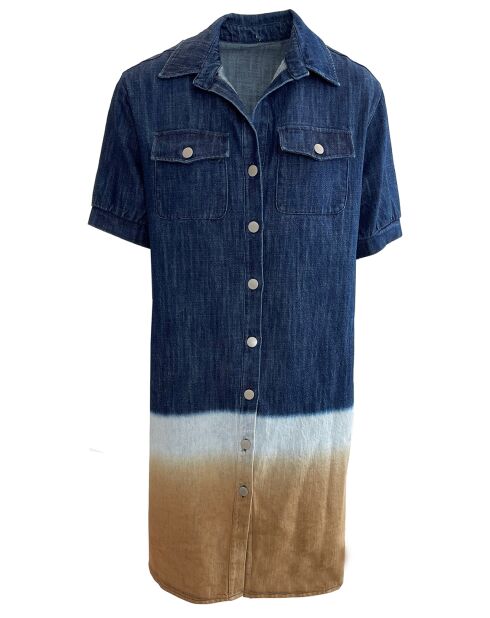 Blau/braunes Enza Jeanskleid