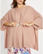Poncho en Laine mélangée Store rose antique