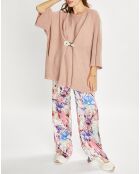 Poncho en Laine mélangée Store rose antique