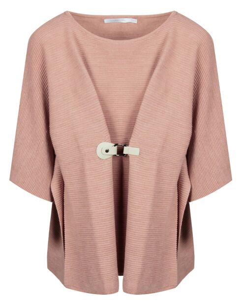 Poncho en Laine mélangée Store rose antique