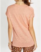 T-Shirt 100% Lin Essential pêche
