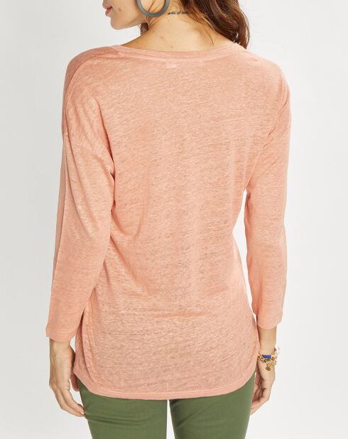T-Shirt 100% Lin Essential pêche