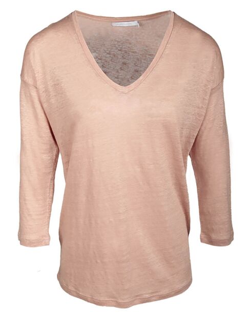 T-Shirt 100% Lin Essential pêche