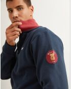 Sweat-shirt zippé bleu marine