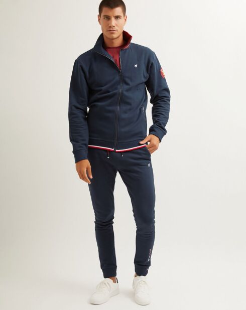 Sweat-shirt zippé bleu marine