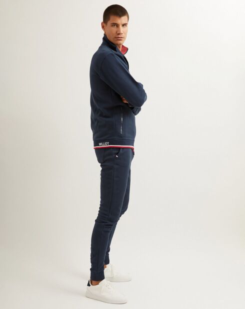 Sweat-shirt zippé bleu marine