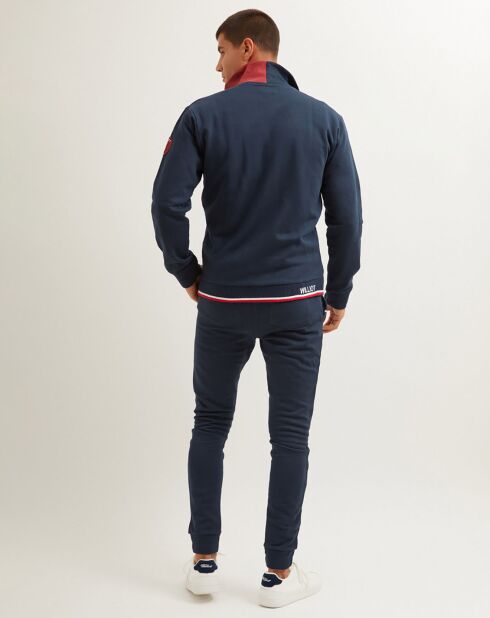 Sweat-shirt zippé bleu marine