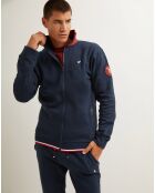 Sweat-shirt zippé bleu marine