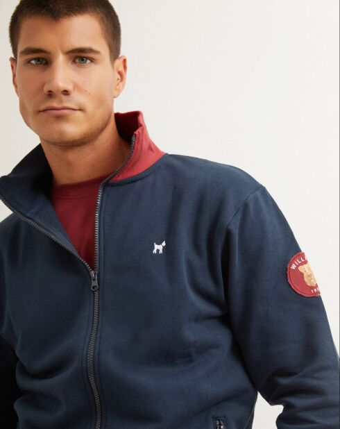 Sweat-shirt zippé bleu marine