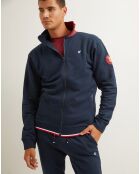 Sweat-shirt zippé bleu marine