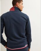 Sweat-shirt zippé bleu marine