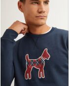 Sweat chien bleu marine