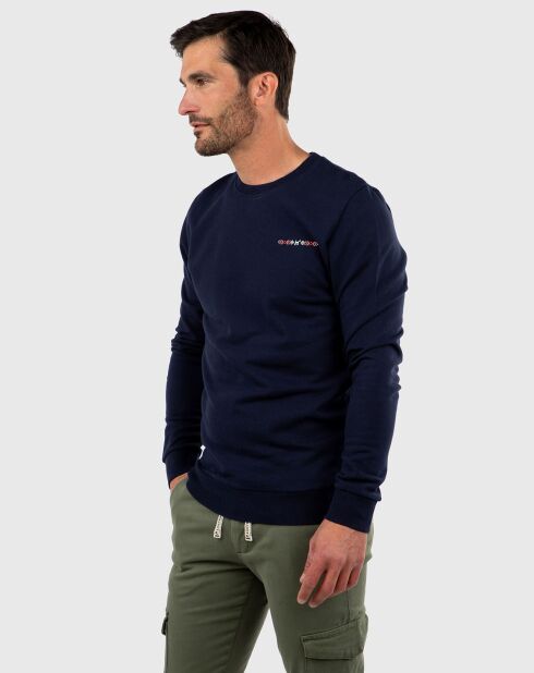 Sweat Ethnique Brodé Bleu Marine